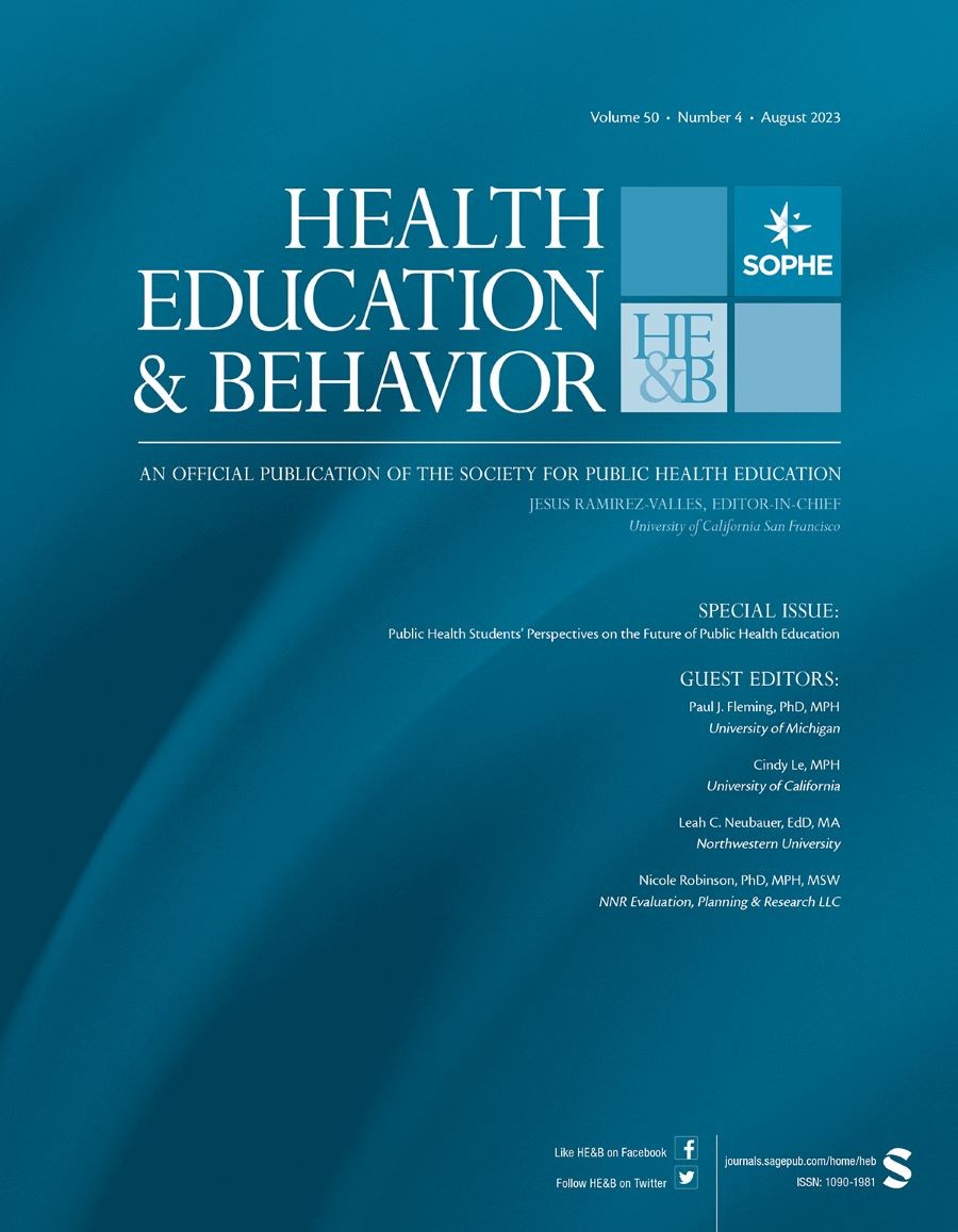 the cover of the health education & behavior journal