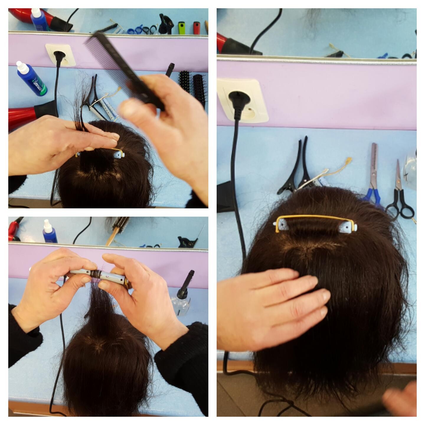NOVA participants in hairdressing course showing hairdressing