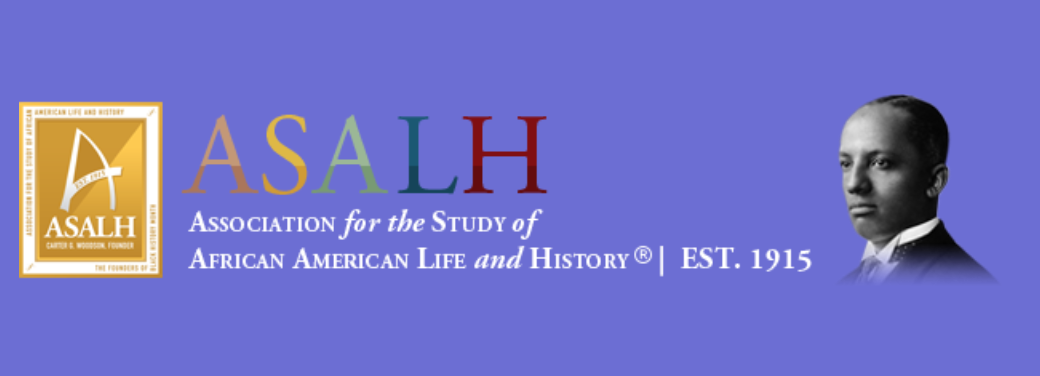 Logo of The Association for the Study of African American Life and History with the picture of the founder of Black History Month