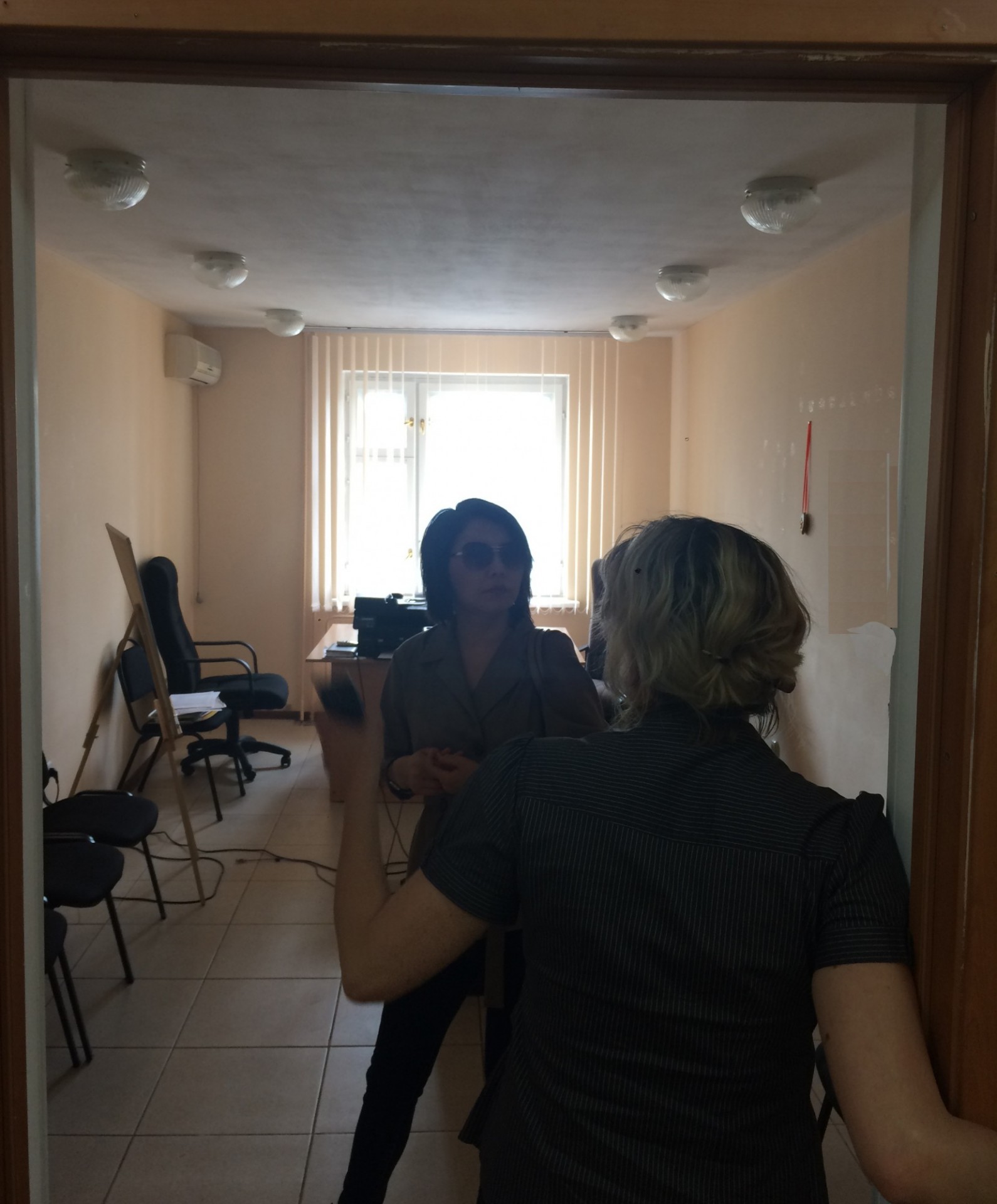 Gulnara Zhakupova (UNI Project Director) visiting a potential field office in Astana Gulnara Zhakupova (UNI Project Director) visiting a potential field office in Astana