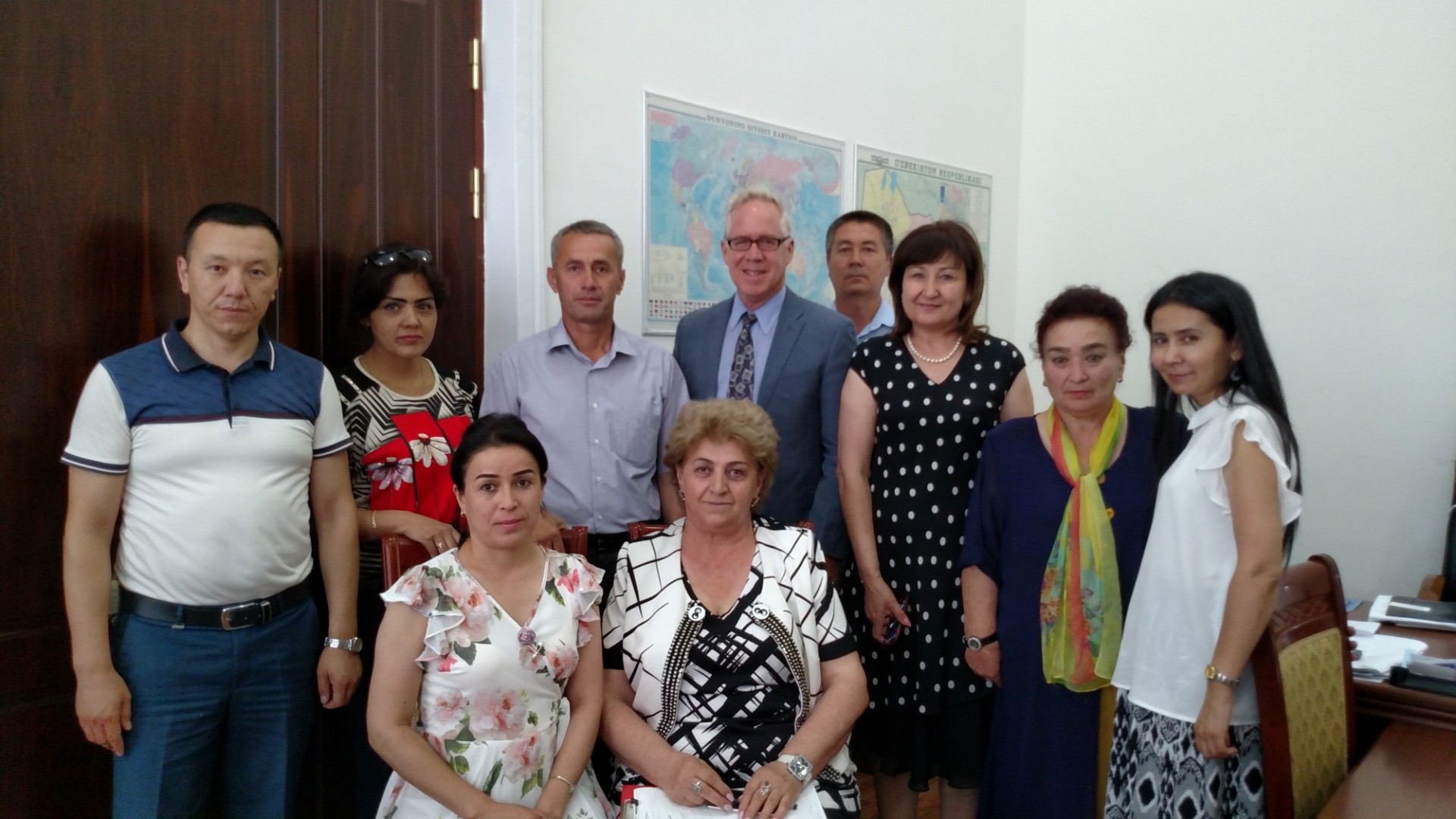 Samarkand Governmental Women's Center - Hokhimiyat (government) leadership (Deputy Major), Women's Center specialists, Samarkand, Uzbekistan June 18, 2018.