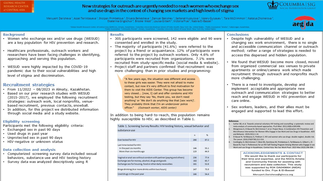 poster from presentation with research text