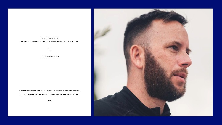 a screenshot of a doctoral dissertation and a picture of a man in profile