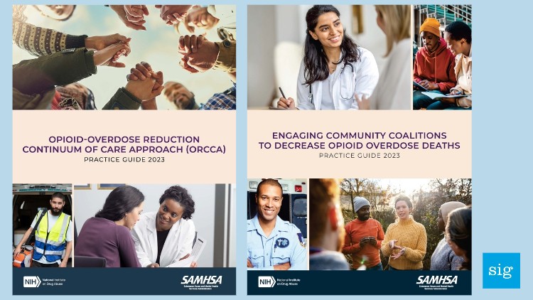 images of the covers of the opioid overdose reduction practice guides