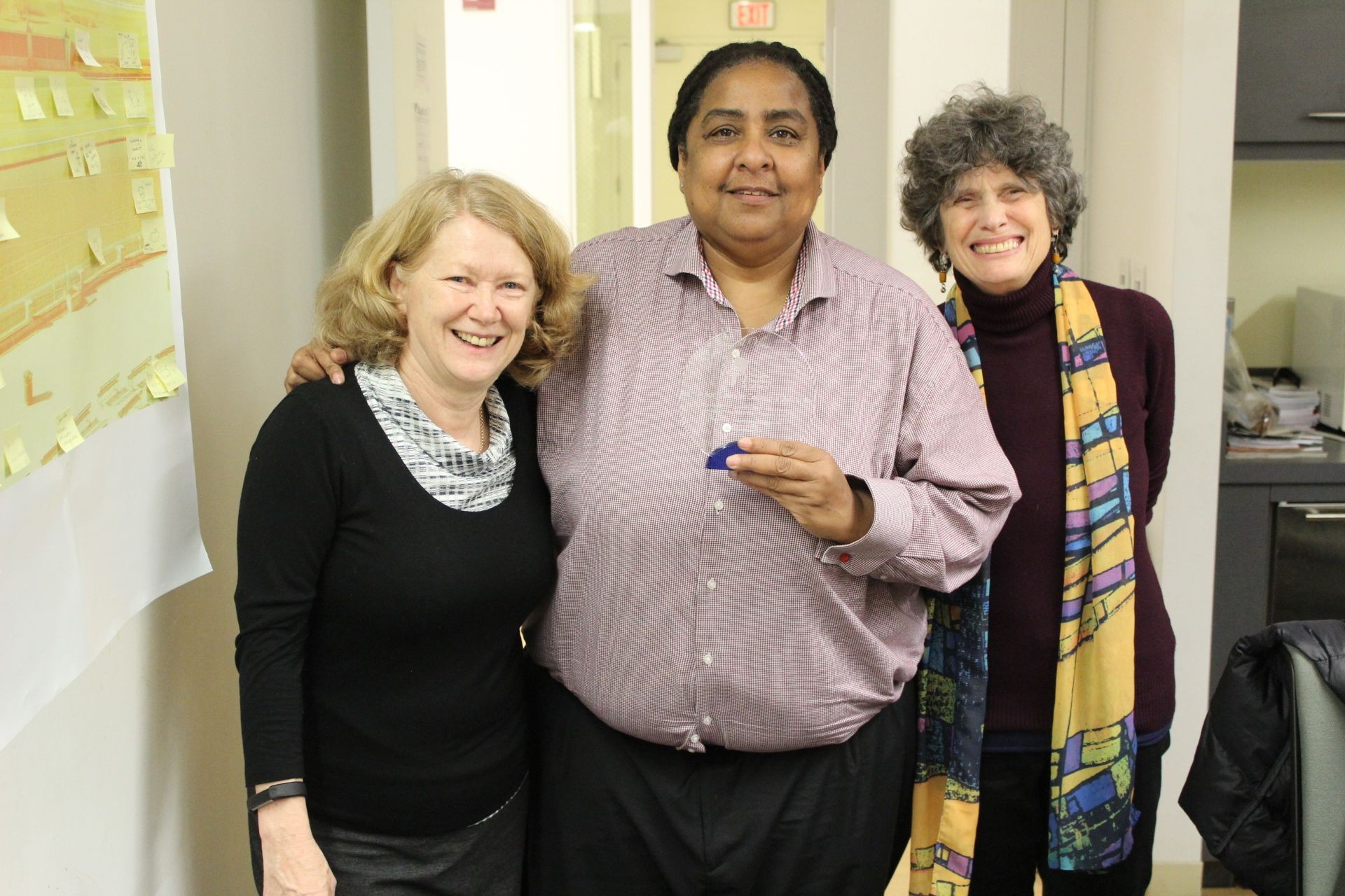 Geraldine Downey, Director of the Center for Justice, Cheryl Wilkins, and Kathy Boudin Geraldine Downey, Director of the Center for Justice, Cheryl Wilkins, and Kathy Boudin