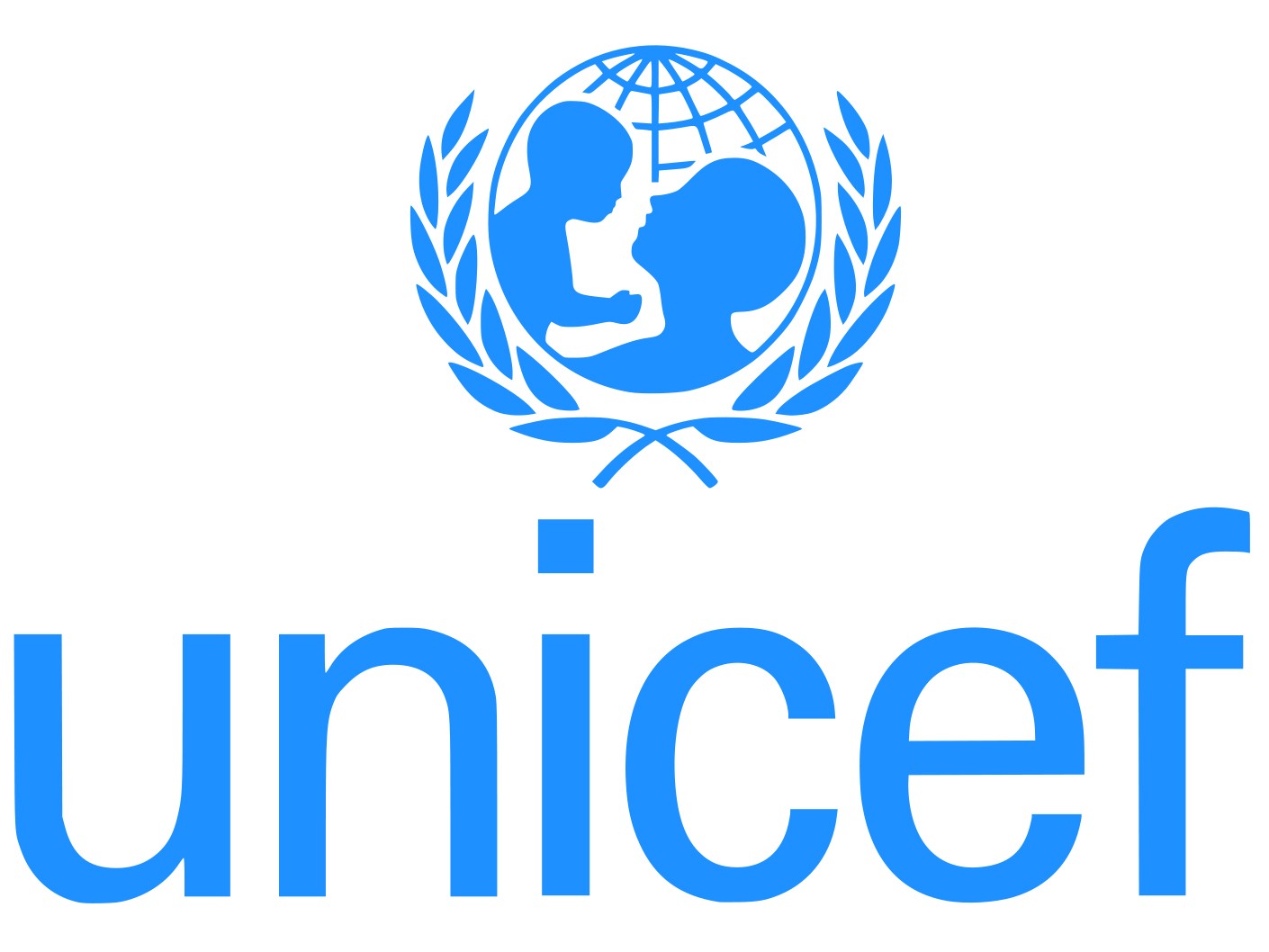 unicef logo light blue with globe