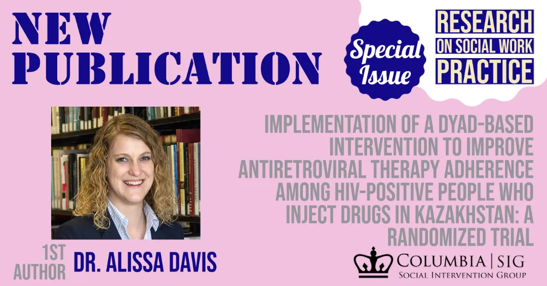 1st author Alissa David & publication title Implementation of a Dyad-Based Intervention to Improve Antiretroviral Therapy Adherence Among HIV-Positive People Who Inject Drugs in Kazakhstan: A Randomized Trial