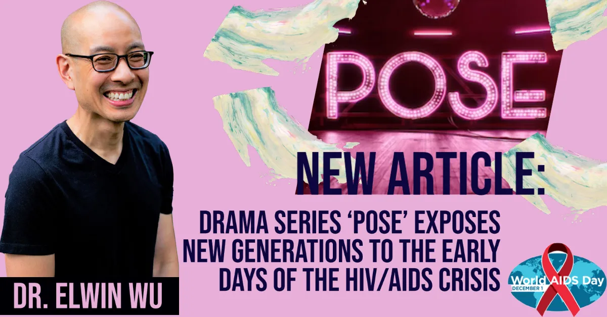 Elwin with POSE sign and title of article