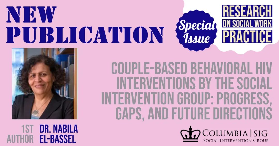 Photo of author Nabila El-Bassel and title of pub Couple-Based Behavioral HIV Interventions by the Social Intervention Group: Progress, Gaps, and Future Directions