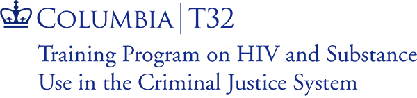 Logo for t32 training program on HIV and substance ue in te criminal justice system