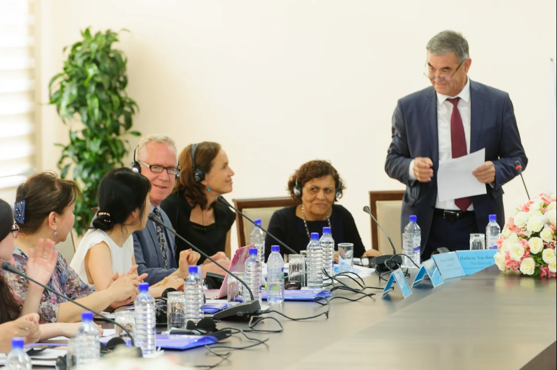 Project launch meeting June 2018 at the National University of Uzbekistan, Tashkent, Uzbekistan with presentations by: Dr. Avazjon Marakhimov, Chancellor of the National University of Uzbekistan; Ms. Tanzila Narbaeva, Deputy Prime-Minister, Chairperson of the Women's Committee of Uzbekistan; Mr. Sascha Graumann, UNICEF Representative in Uzbekistan; Drs. Nabila El-Bassel, Louisa Gilbert and Timothy Hunt, and Ms. Lyudmila Kim of SIG/CSSW