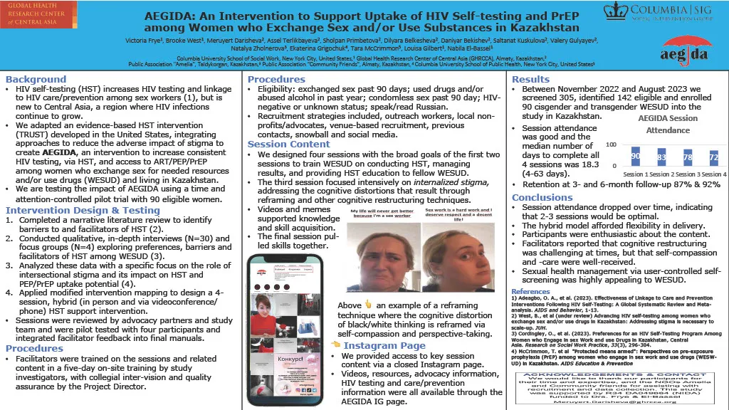 aegida poster with informational text about the research