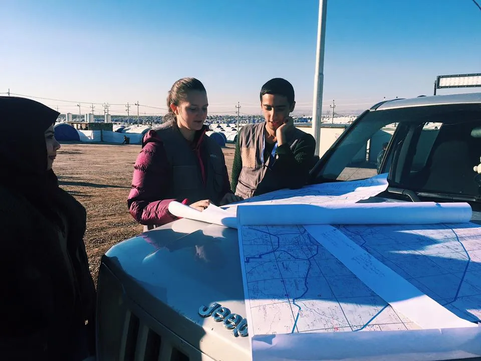 Melissa working at the IDP camp in Northern Iraq as part of another global project