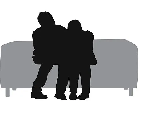 Couple on a couch vector