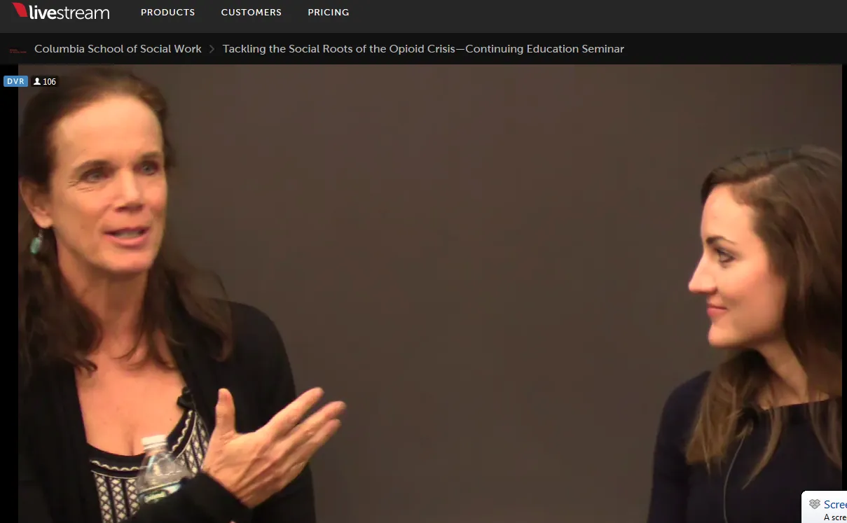 Louisa and Bethany presenting at the Livestream event