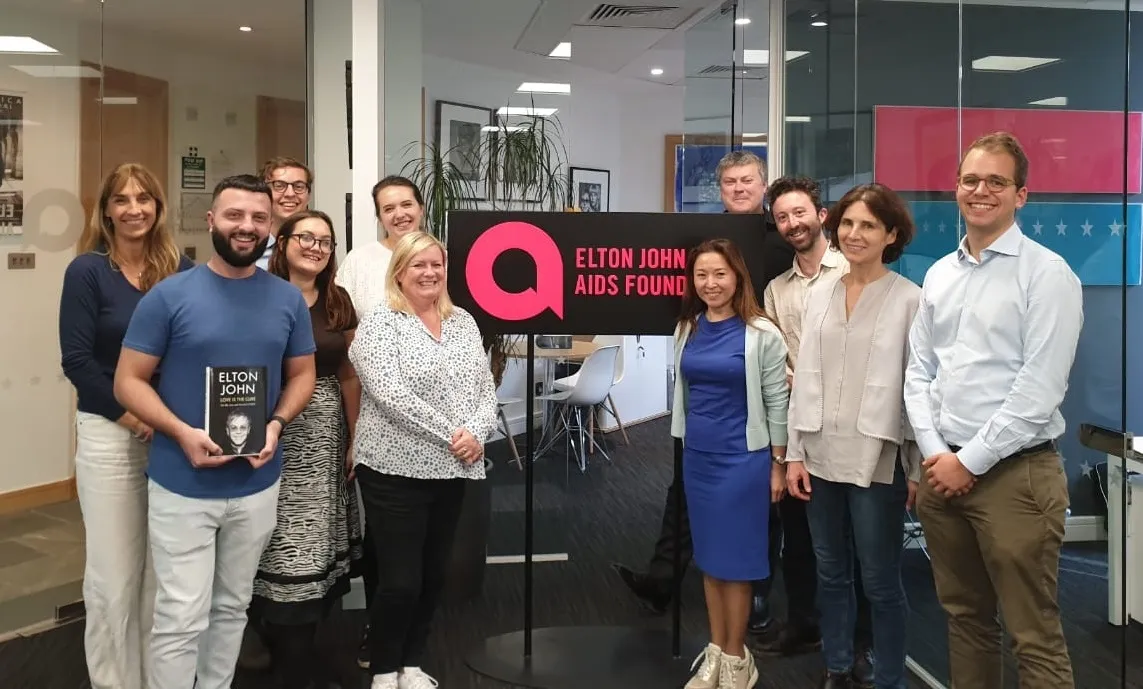 Assel at the EJF offices with staff 