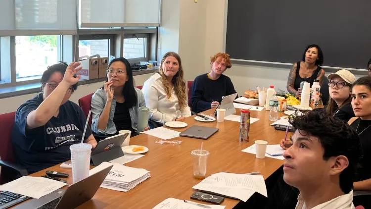 students at training